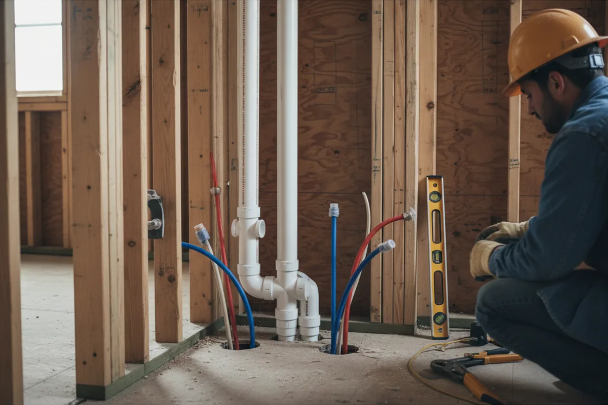 Drain and supply rough-in during Garbage Disposal Repair in Jupiter
